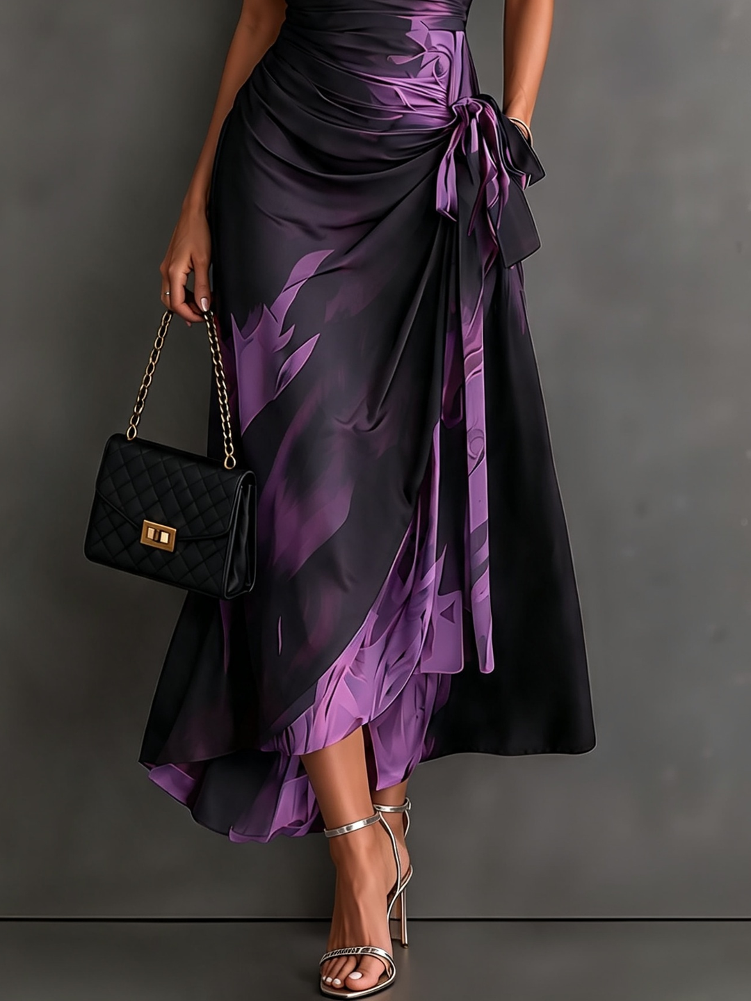 Roselle - Seidiges Hemdkragen-Maxikleid