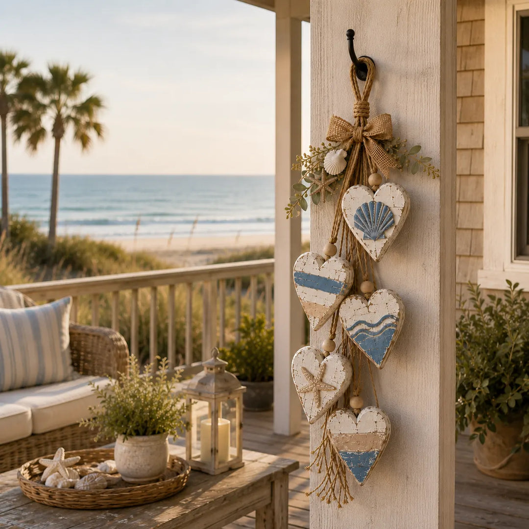 Alinora - Verwitterte Heart-Tassel-Wanddekoration