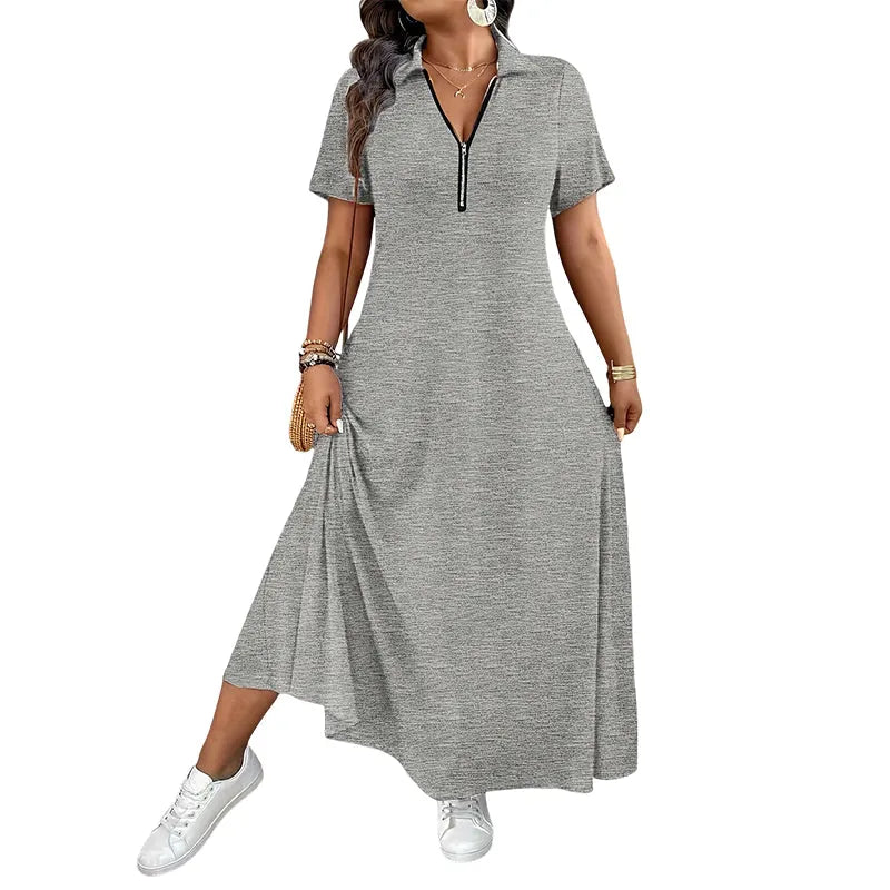 Primelle - Weiches Maxikleid mit Zipperkragen