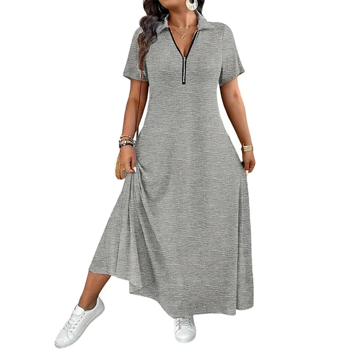 Primelle - Weiches Maxikleid mit Zipperkragen