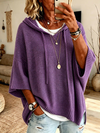 Celandria - Soft-Touch Oversized-Kurzarm-Hoodie