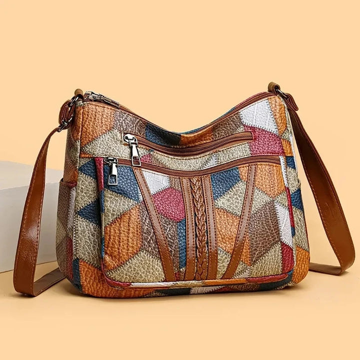 Lauranique - weichgriffige Patchwork-Umhängetasche