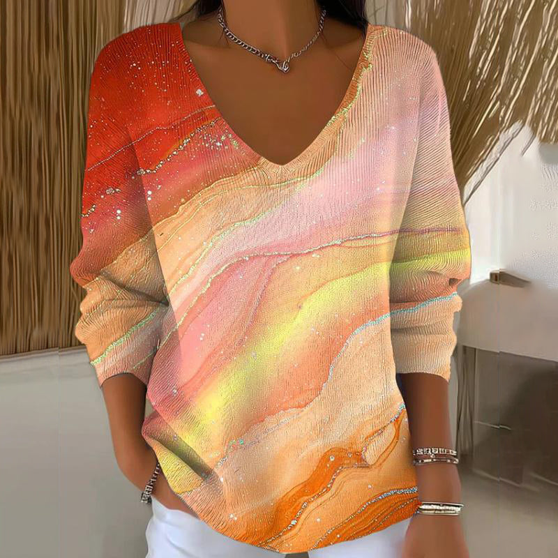 Carivella - Legerer Strickpullover mit Ahornblatt-Motiv