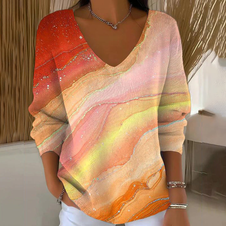 Carivella - Legerer Strickpullover mit Ahornblatt-Motiv