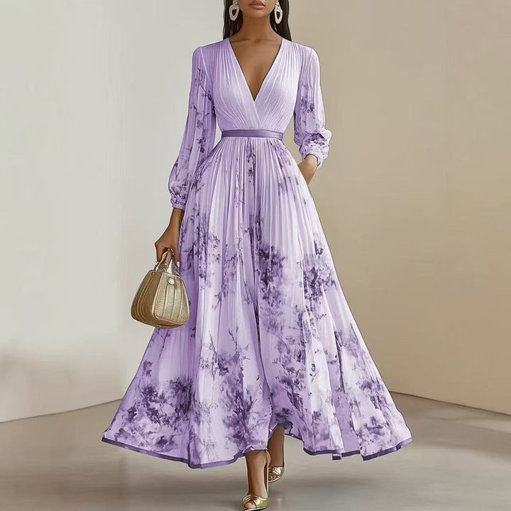Nadia - Florales plissiertes Midikleid