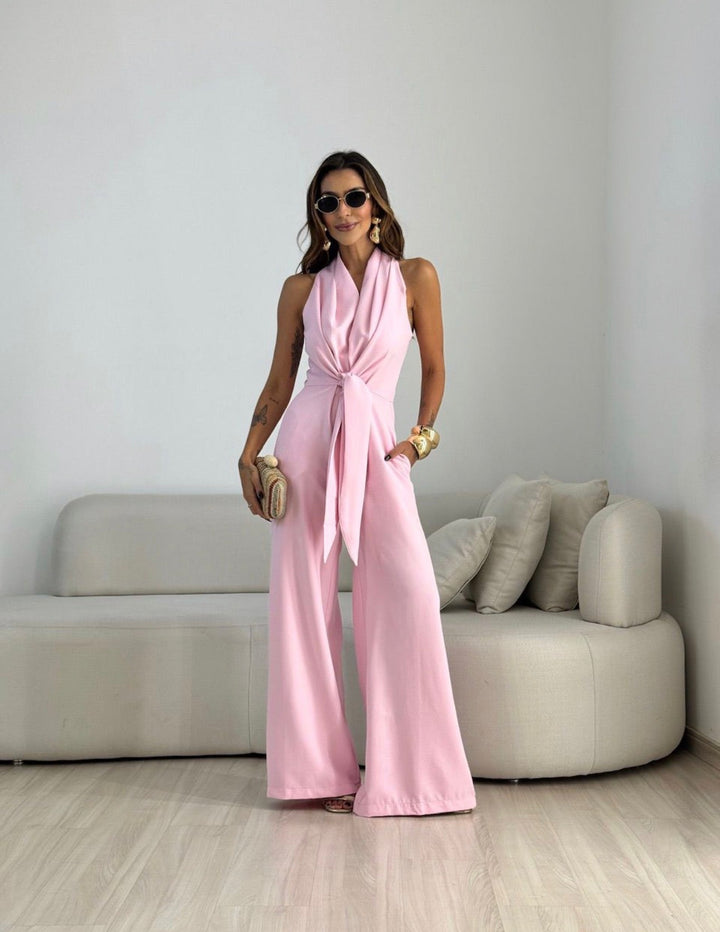 Ismerie - Fließender Jumpsuit mit weitem Bein
