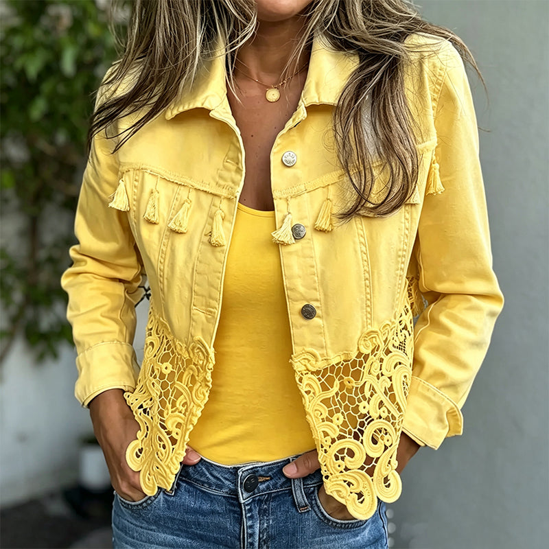 Anselia - Jacke mit Spitzenbesatz und Knopfleiste