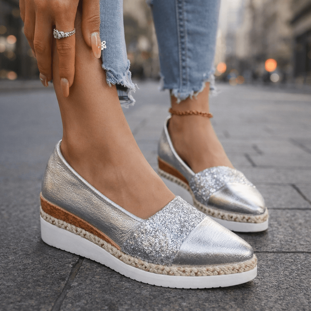 Kirsty - Funkelnde Keilabsatz-Sneaker