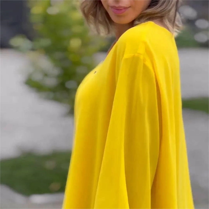 Brinavelle - fließende Chiffon-Tunika-Bluse