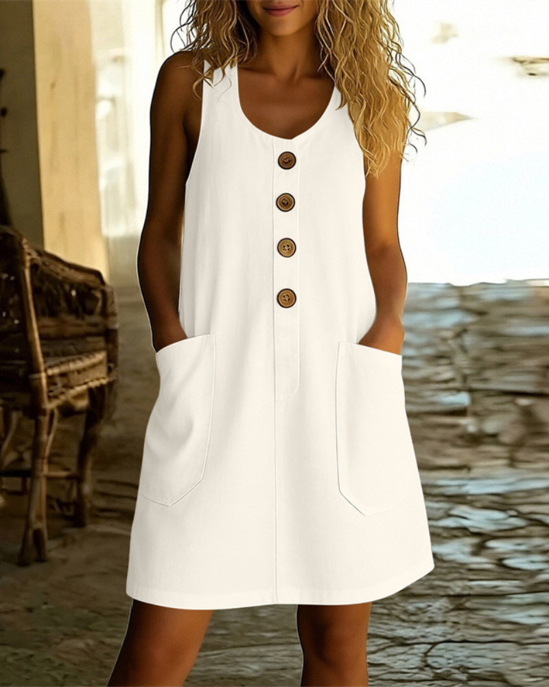 Katelin - Luftiges Sommerkleid mit durchgehender Knopfleiste