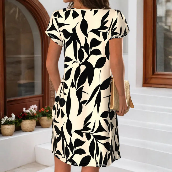Sapphira - Shiftkleid mit Botanik-Print
