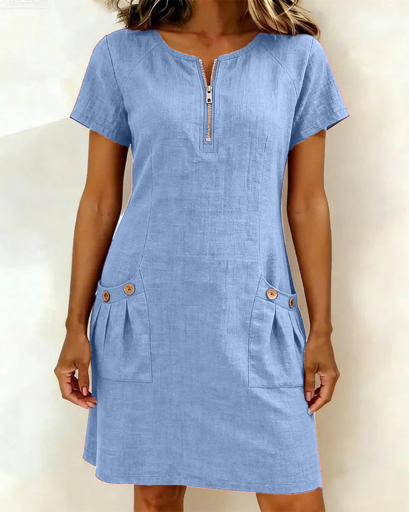 Dariae - A-Linien-Kleid aus Leinenmix