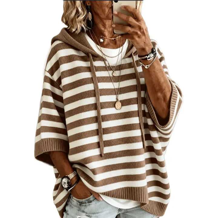 Leontine - Gestreifter Strickhoodie