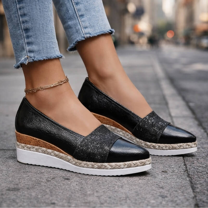 Kirsty - Funkelnde Keilabsatz-Sneaker