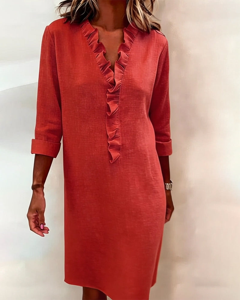 Dorelle - Luftiges Rüschen-Shirtkleid aus Leinen-Mix