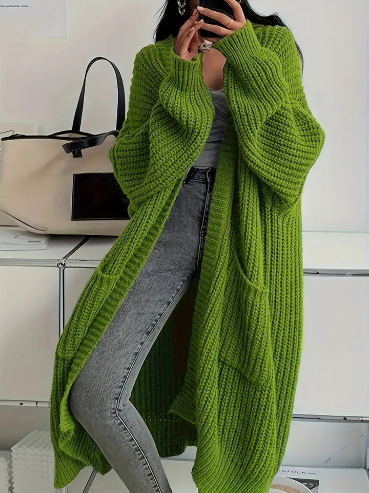 Rosalienne - Lang geschnittener Soft-Touch-Cardigan