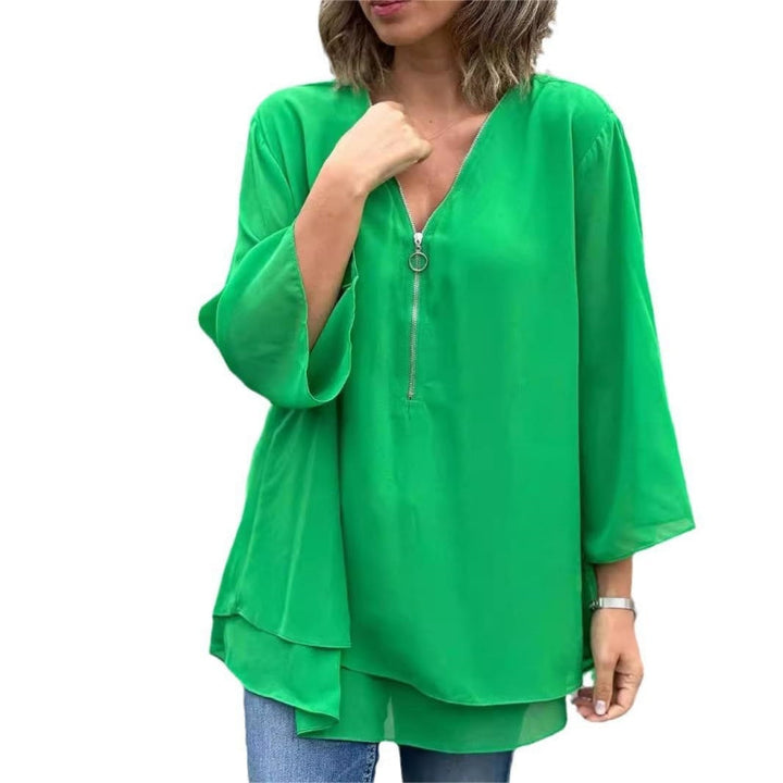 Brinavelle - fließende Chiffon-Tunika-Bluse