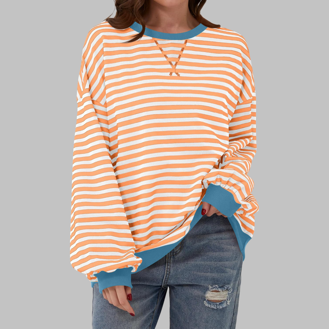 Adelia - Gestreiftes Langarm-Sweatshirt in Soft-Touch-Qualität