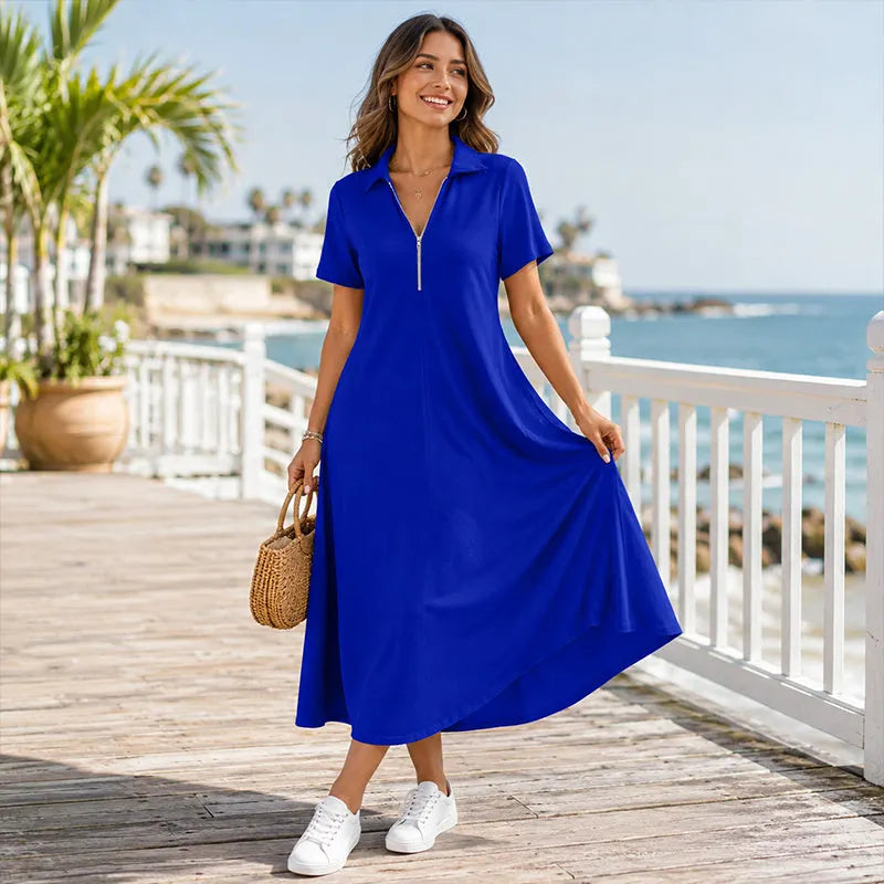 Primelle - Weiches Maxikleid mit Zipperkragen