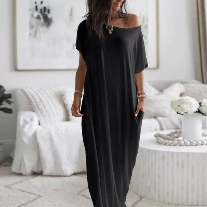 Adalynne - Lässiges schulterfreies Maxikleid
