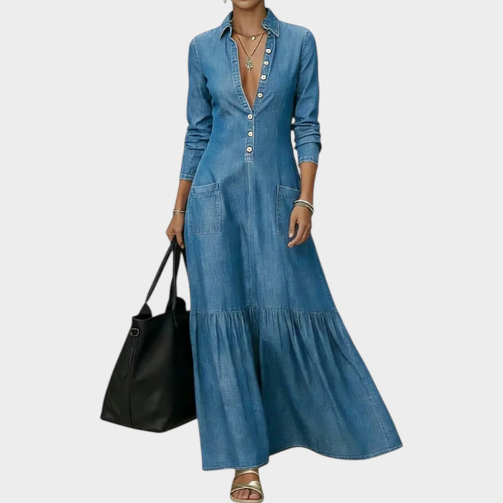 Mavira - Soft-Touch-Maxikleid