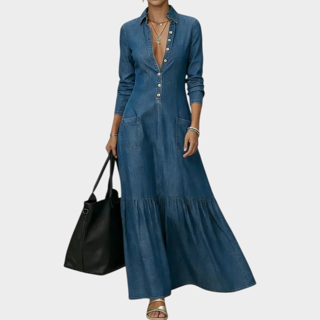Mavira - Soft-Touch-Maxikleid