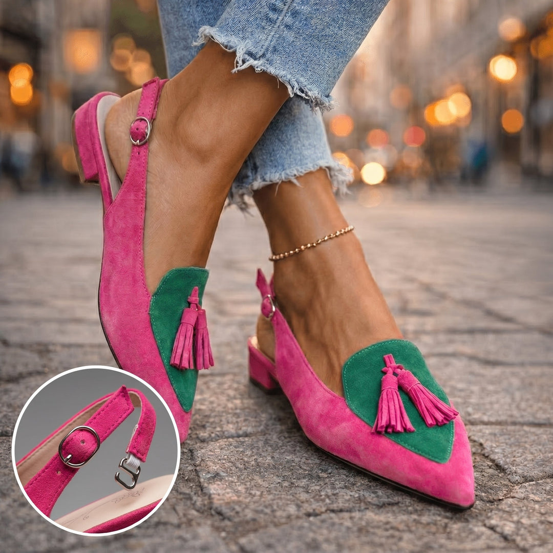 Margot - Slingback-Sandalen mit Quasten und Soft-Touch-Finish