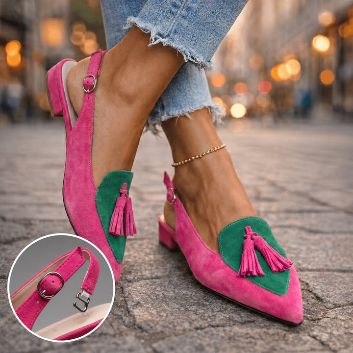 Margot - Slingback-Sandalen mit Quasten und Soft-Touch-Finish