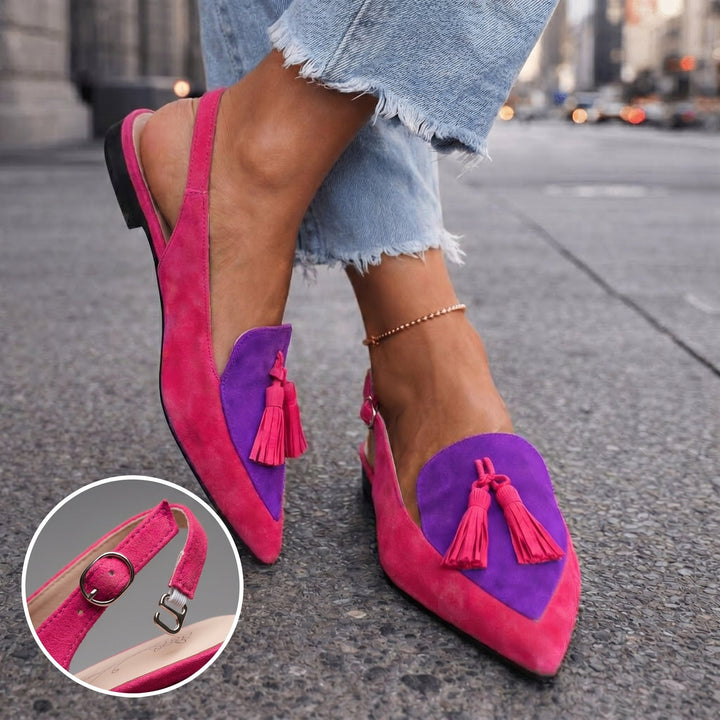 Margot - Slingback-Sandalen mit Quasten und Soft-Touch-Finish