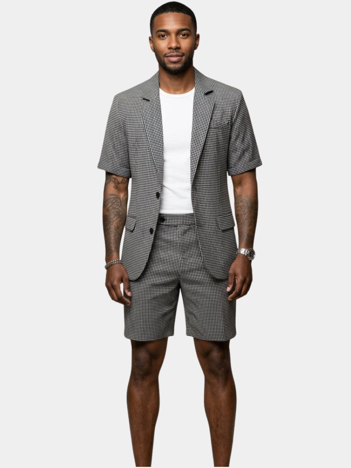 Rufus - Tailliertes Set aus Karoblazer und Shorts