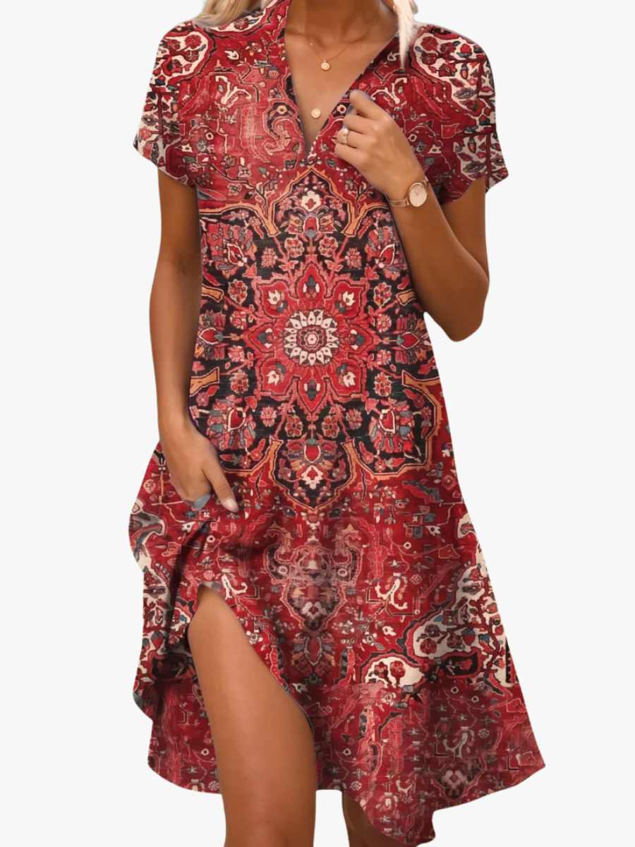 Leorine - Florales Softtouch-Midikleid