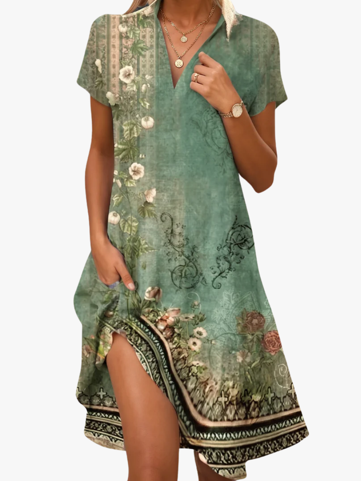 Leorine - Florales Softtouch-Midikleid