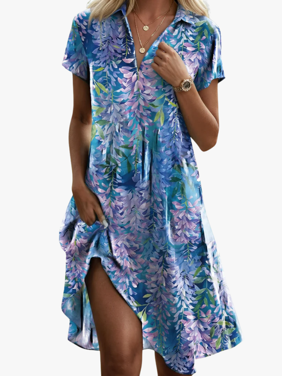 Leorine - Florales Softtouch-Midikleid