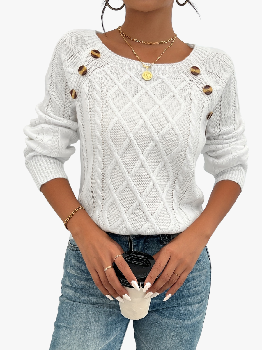 Rosabelle - Strukturierter Pullover mit Knopfdetails