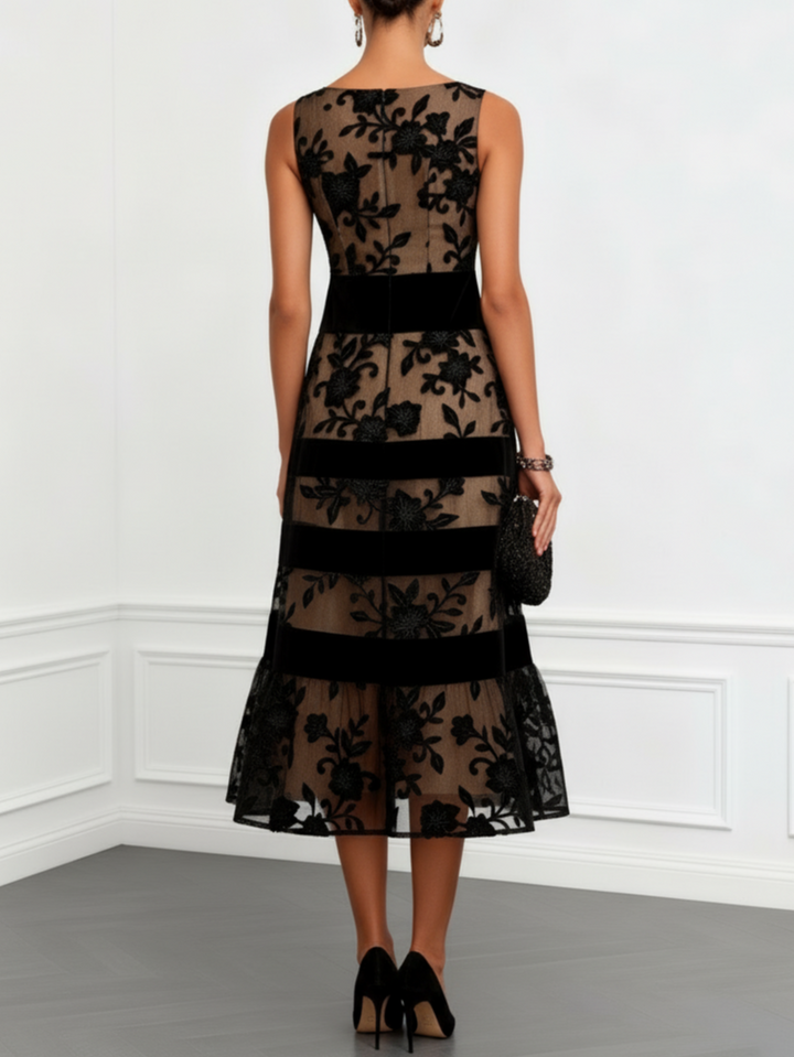 Coraline - Florales Mesh-Midikleid