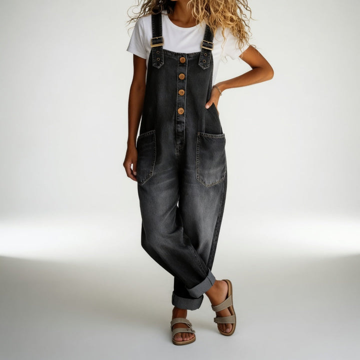 Opaline - Jeans-Latzhose mit Knopfleiste
