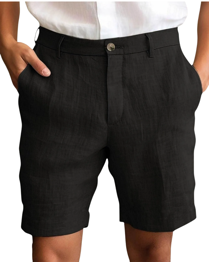 Calen - Schmal geschnittene Leinen-Shorts