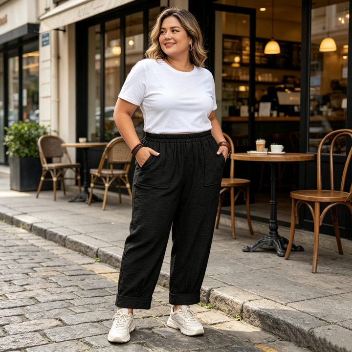 Perdita - Weit geschnittene Hose mit weichem Griff