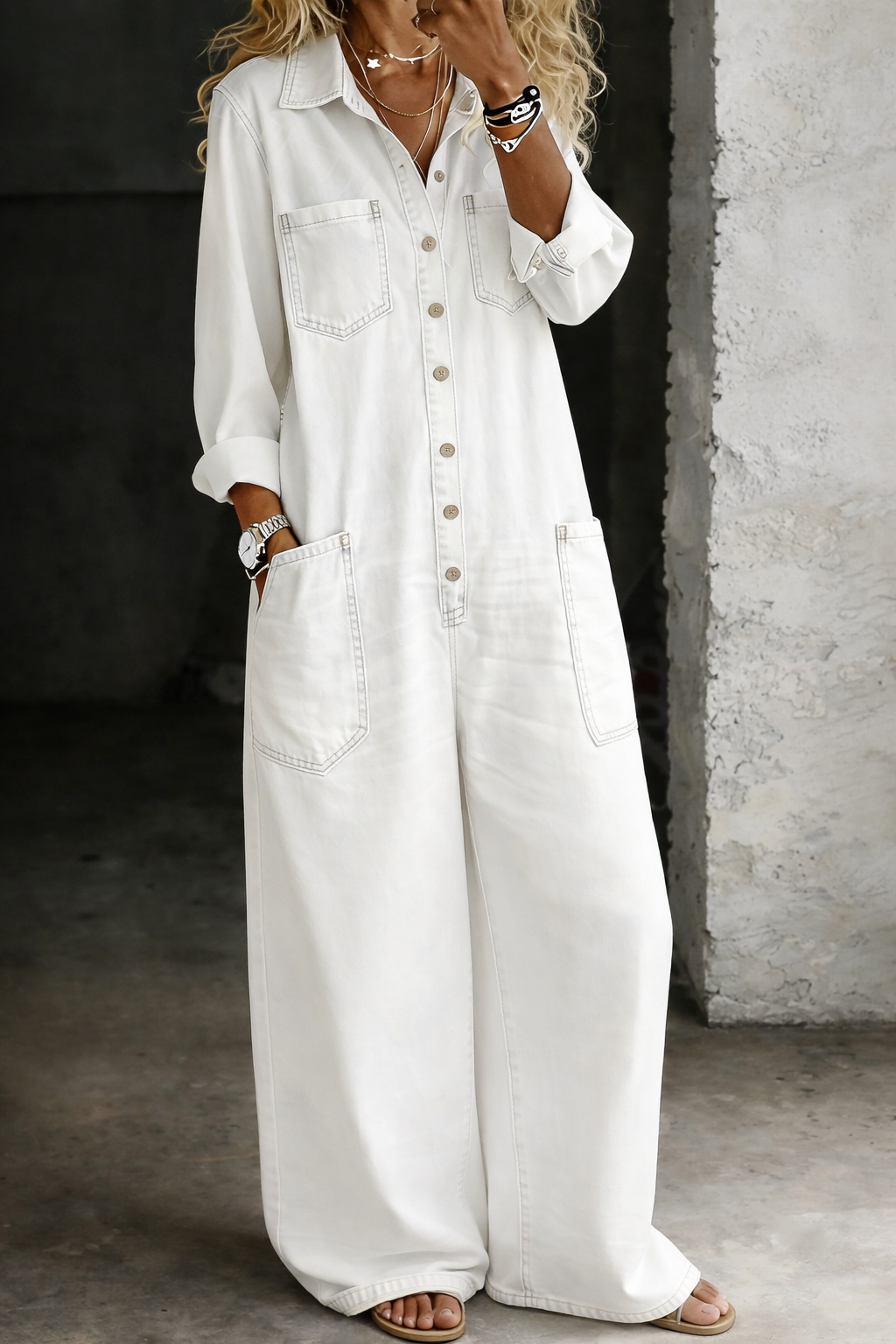 Thalassa - Legerer Denim-Jumpsuit