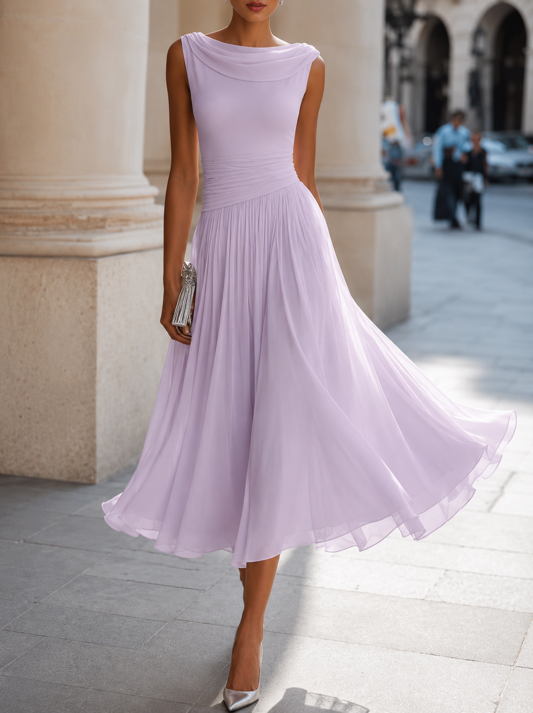 Carissa - Elegantes drapiertes Midikleid
