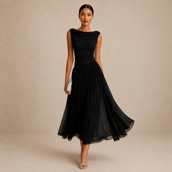 Carissa - Elegantes drapiertes Midikleid