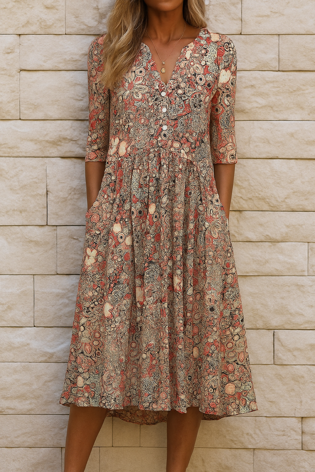 Lirenne - Soft-Touch-Midikleid