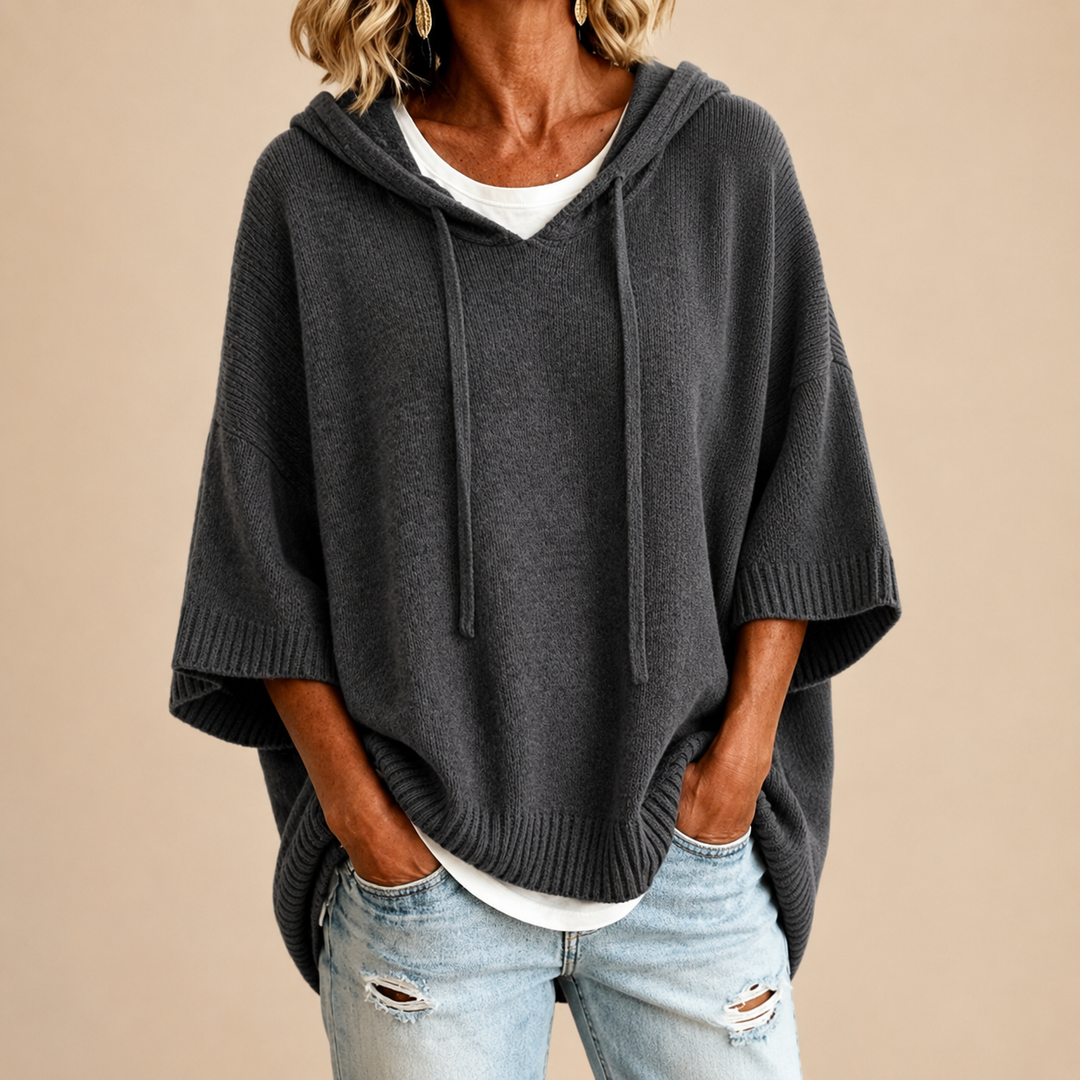 Delavique - Übergroßer Strickpullover mit Kapuze