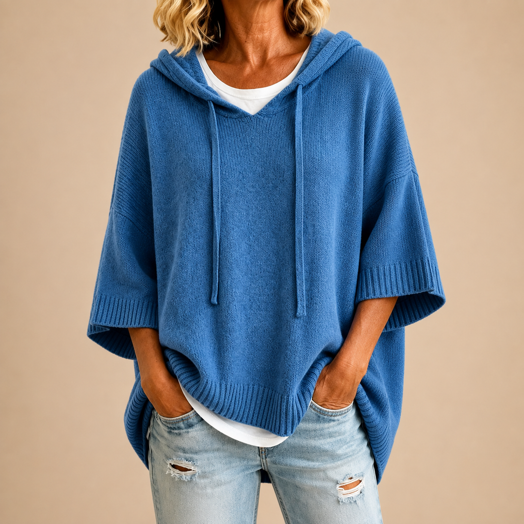 Delavique - Übergroßer Strickpullover mit Kapuze