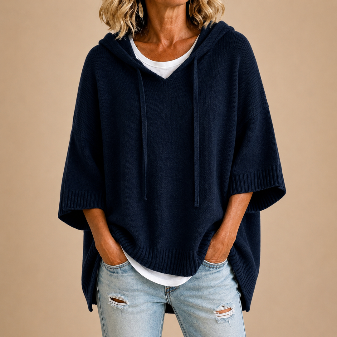 Delavique - Übergroßer Strickpullover mit Kapuze