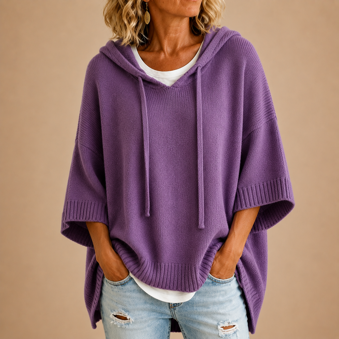 Delavique - Übergroßer Strickpullover mit Kapuze
