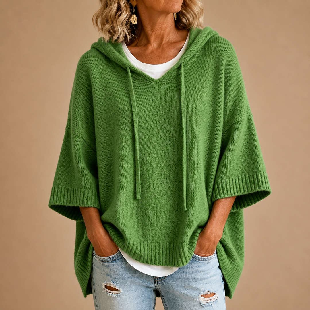 Delavique - Übergroßer Strickpullover mit Kapuze