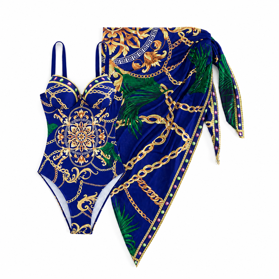 Diana - Figurformender Push-up-Badeanzug & Cover-up-Set