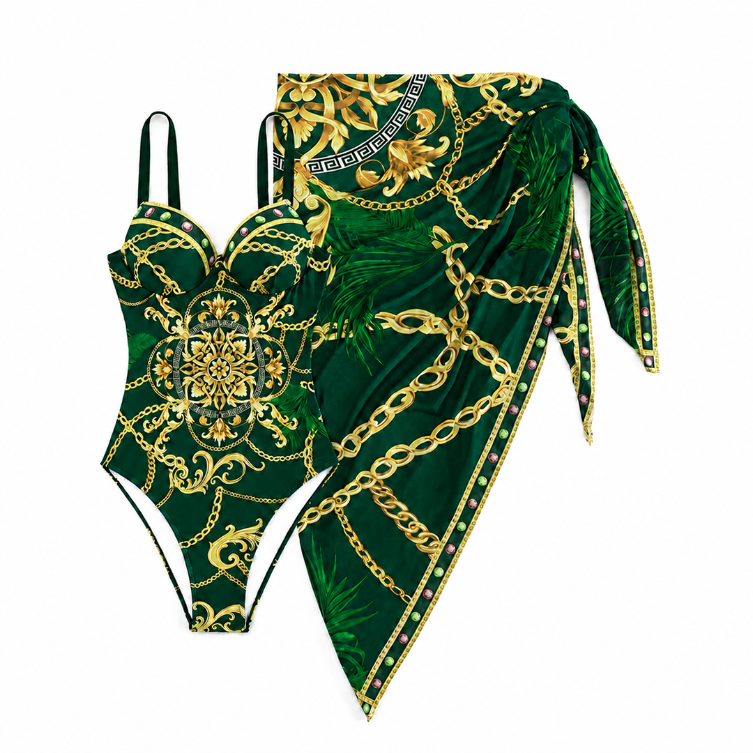 Diana - Figurformender Push-up-Badeanzug & Cover-up-Set