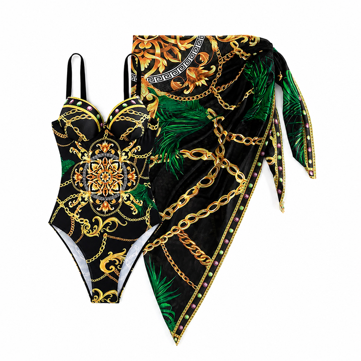Diana - Figurformender Push-up-Badeanzug & Cover-up-Set